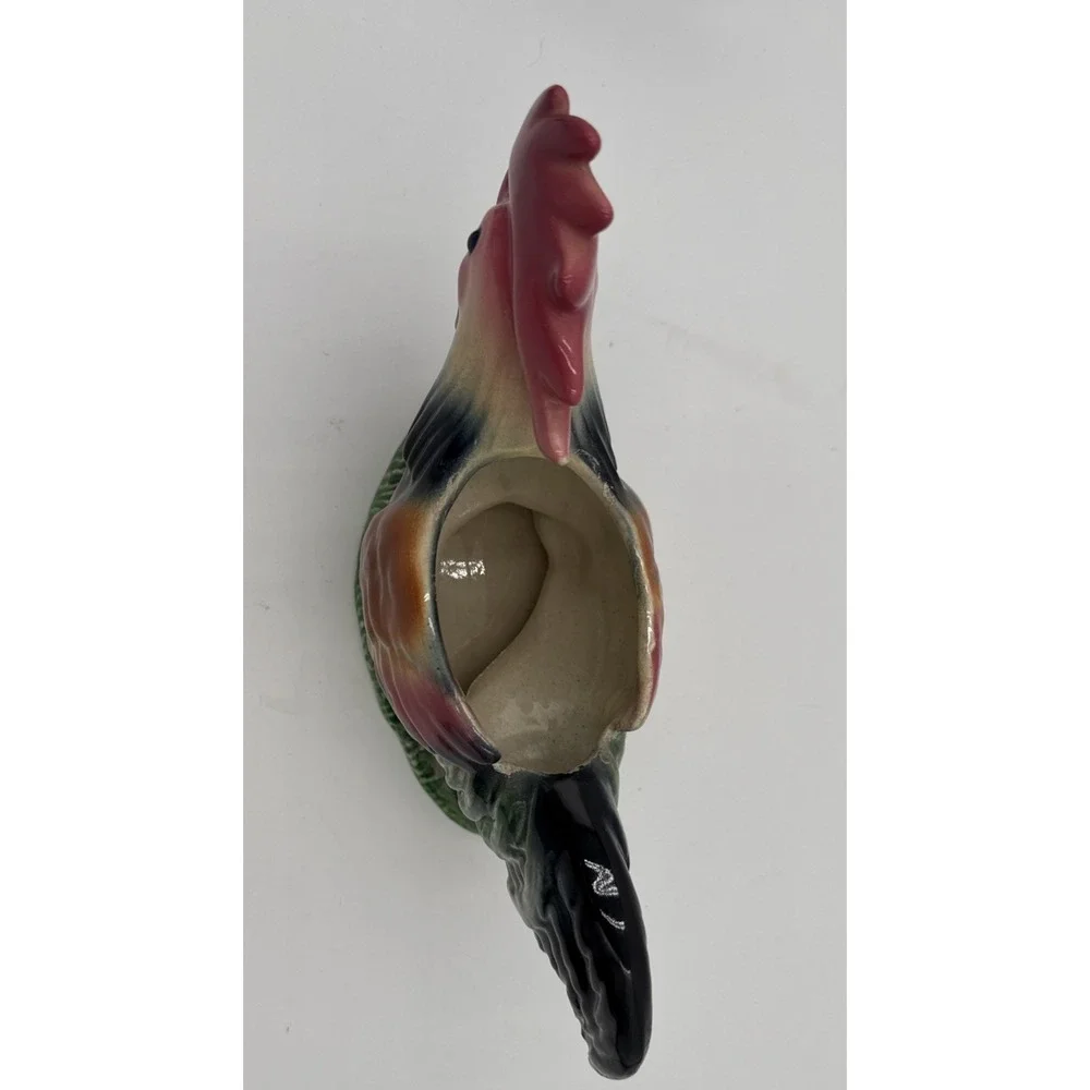Vintage Rooster Chicken Planter Vase‎ Ceramic Farmhouse Country Cottage Decor